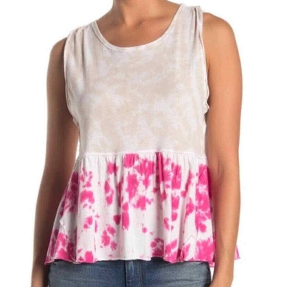 Free People Anytime Tie Dye Tank in Pink Size Large